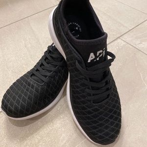 APL Calf Hair Stitched Black Athletic Shoes